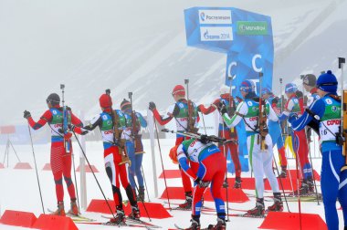 Cup of Russia on biathlon in Sochi on February 10, 2012. clipart