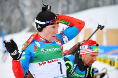 Cup of Russia on biathlon in Sochi on February 10, 2012. clipart