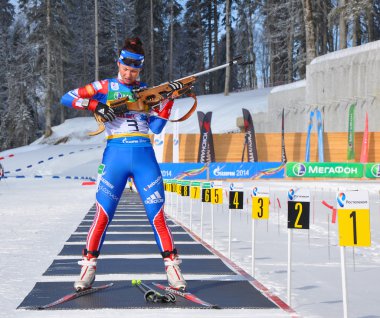 Cup of Russia on biathlon in Sochi on February 10, 2012. clipart