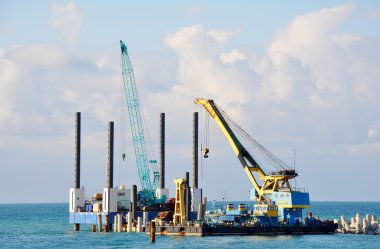 Port cranes work clipart