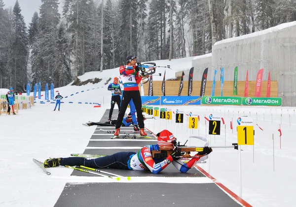 Piala Rusia pada biathlon di Sochi pada tanggal 10 Februari 2012 . — Stok Foto