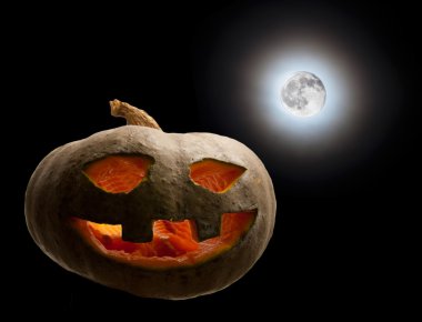 Pumpkin hallowed moon. Halloween clipart