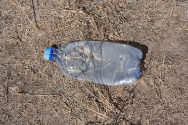 Plastic bottle on the ground clipart