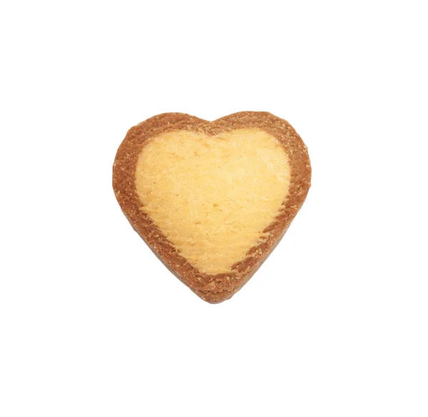 Beyaz arka plan üzerinde izole kalp şekli xmas baharat kek — Stok fotoğraf