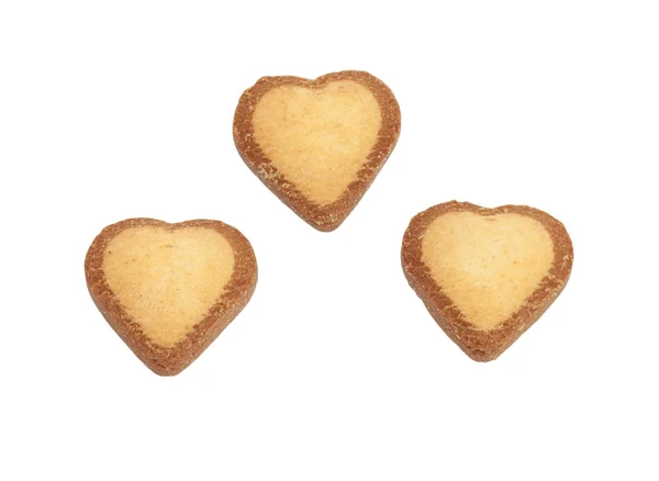 Tres galletas en forma de corazón —  Fotos de Stock