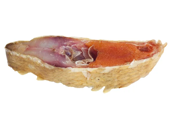 Un pezzo di pesce con caviale rosso — Foto Stock