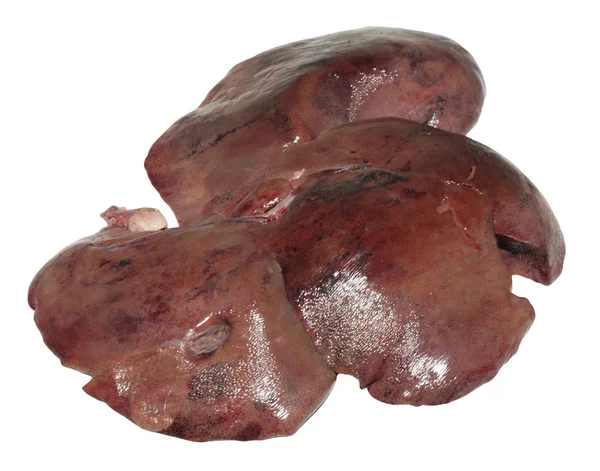 Fresh and raw liver isolated on white background — Stock Photo, Image