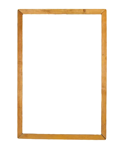 白で隔離される木製のフレーム — ストック写真
