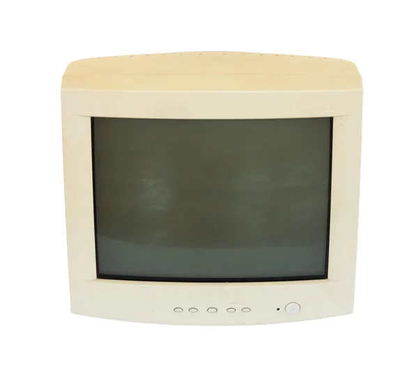 Monitor antigo do seu computador em um fundo branco — Fotografia de Stock