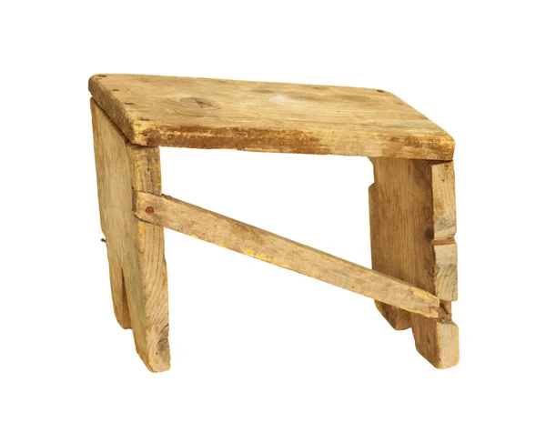 Старий дерев'яний стілець на білому тлі — стокове фото