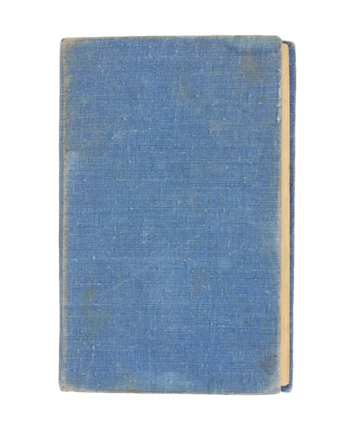 Stará kniha modrá na bílém pozadí — Stock fotografie