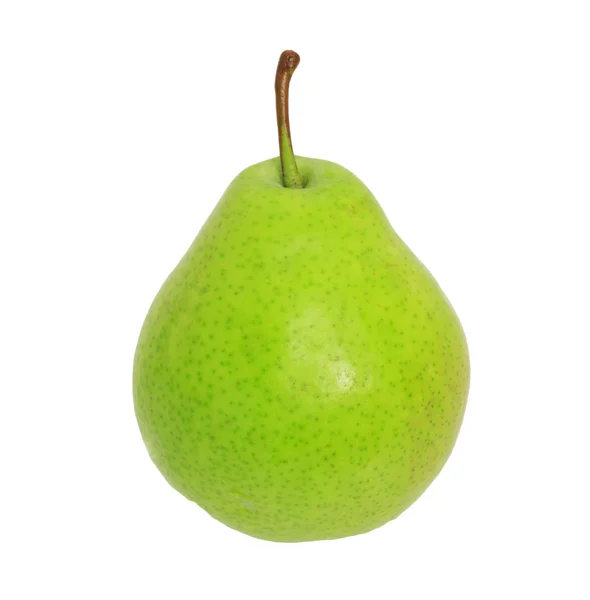 Grönt päron på vit bakgrund — Stockfoto