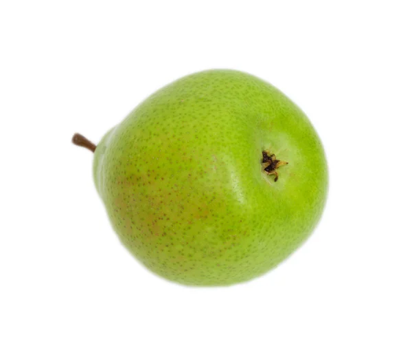 Πράσινο αχλάδι απομονωμένη σε ένα λευκό — Φωτογραφία Αρχείου
