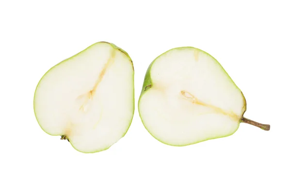 Skivade?? päron isolerad på vit bakgrund — Stockfoto