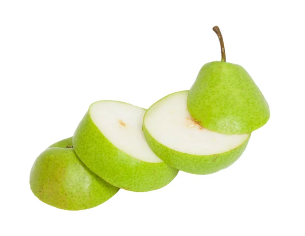Sliced ​​pear isolated on white background — Stock Photo, Image