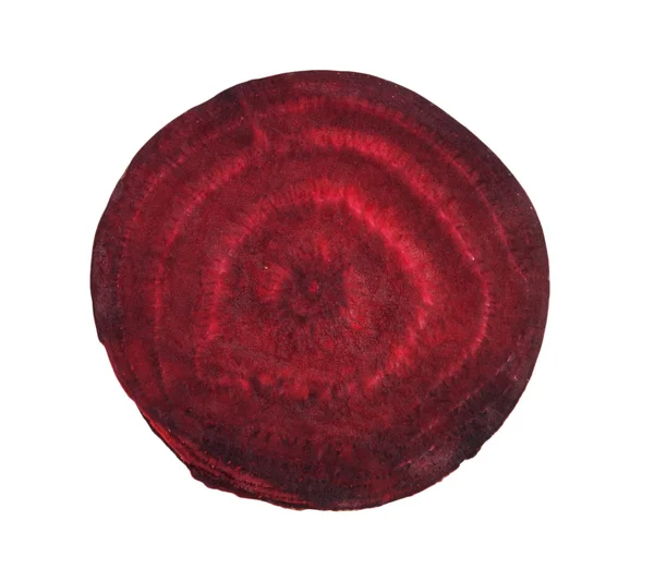 흰색 배경에 고립 된 빨간 사탕 무를 슬라이스 — 스톡 사진