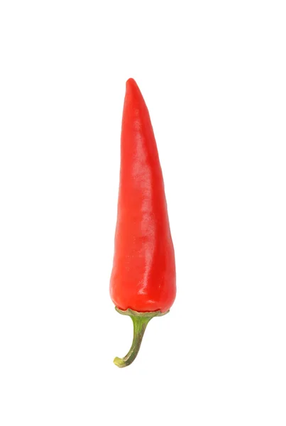 Pimenta vermelha quente isolada em um fundo branco — Fotografia de Stock