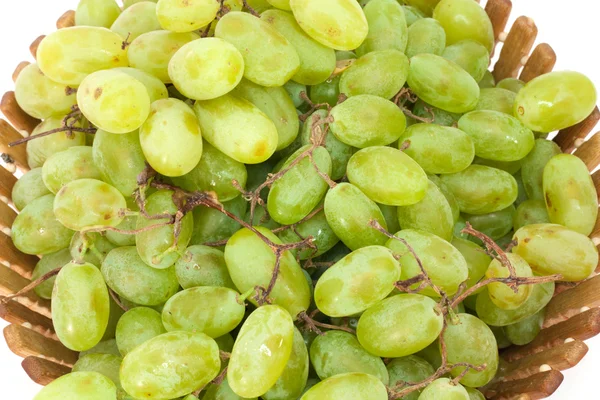Zielone winogrona w koszyku — Zdjęcie stockowe