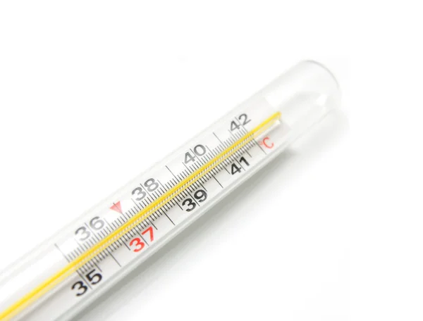 Thermometer op de witte achtergrond — Stockfoto