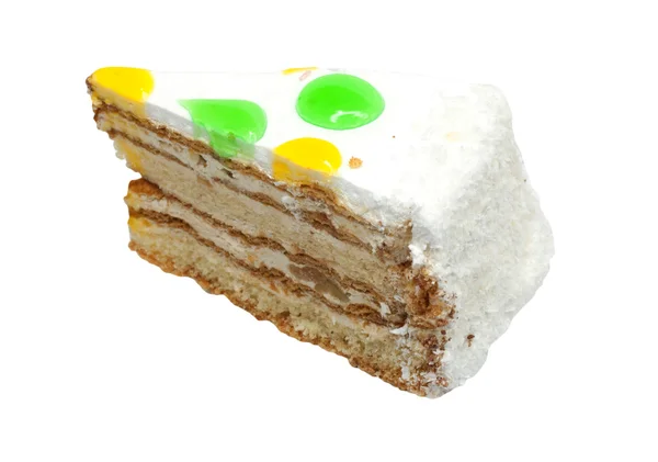 Gâteau aux noix, décoré. Isolé sur fond blanc . — Photo