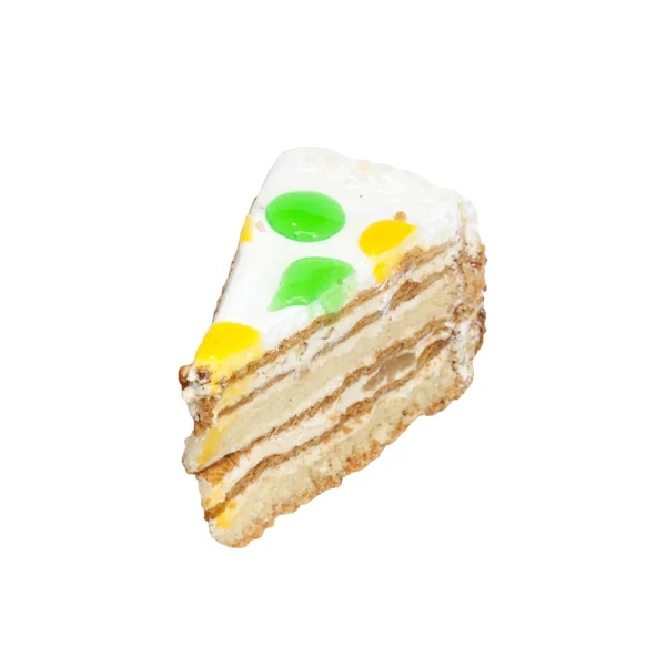Торт с орехами, украшенный. Изолированный на белом фоне . — стоковое фото