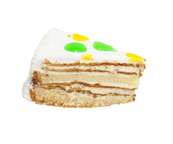 Торт с орехами, украшенный. Изолированный на белом фоне . — стоковое фото