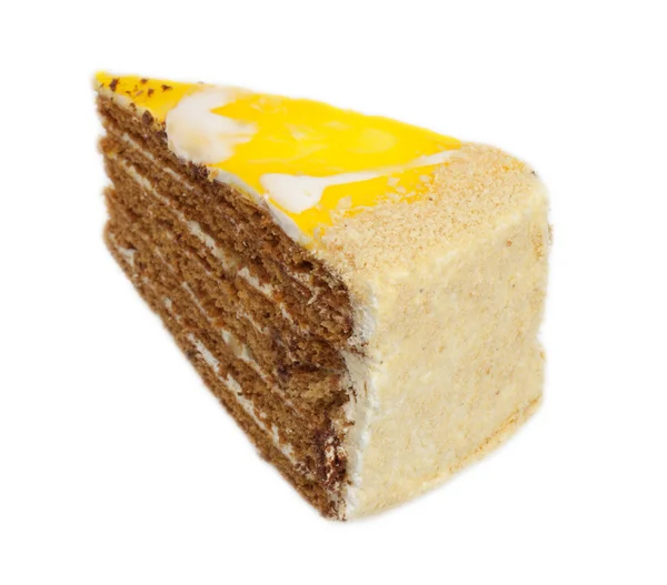 Помаранчевий торт ізольований на білому тлі — стокове фото