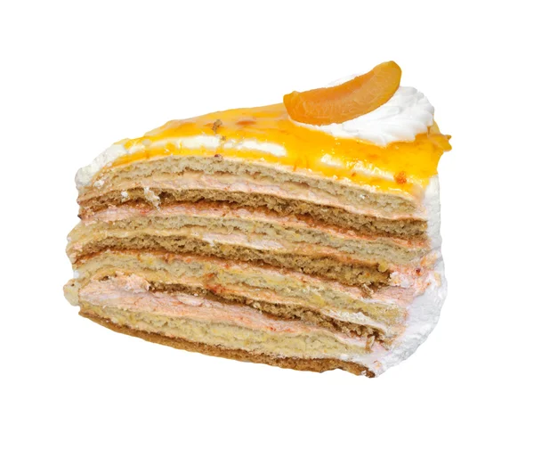 Gâteau orange isolé sur fond blanc — Photo