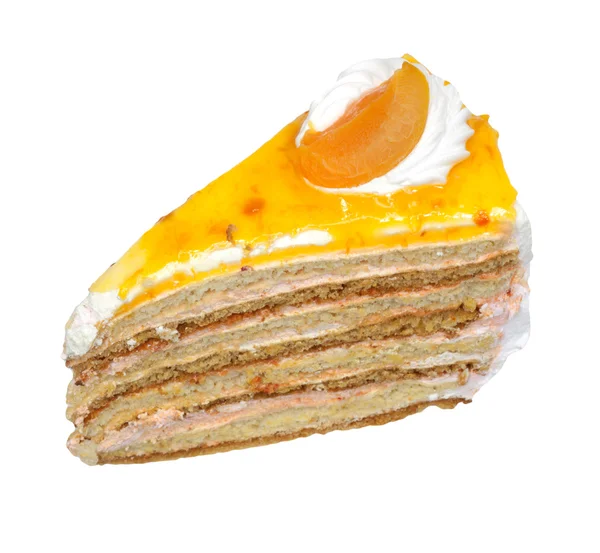 Bolo de laranja isolado no fundo branco — Fotografia de Stock