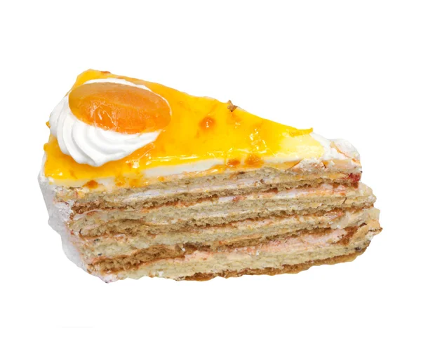 Πορτοκαλί κέικ απομονώνονται σε λευκό φόντο — Φωτογραφία Αρχείου