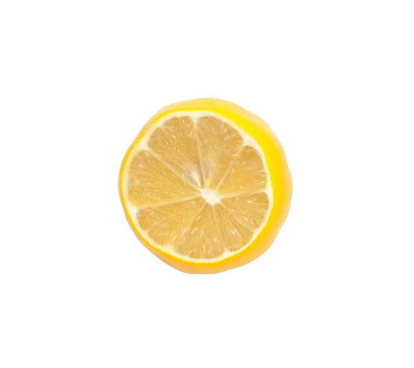 熟したレモンの半分。白で隔離されます。 — ストック写真