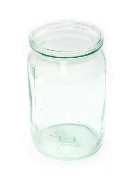 Tara di vetro per prodotti su fondo bianco — Foto Stock