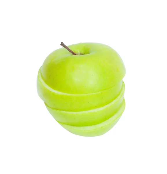 Manzana verde aislada en blanco — Foto de Stock