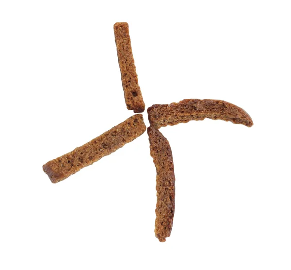 Rye crackers on white background — Stock Photo, Image