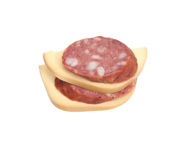 Cheese with sausage — Stock Photo, Image