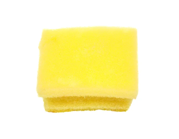 Esponja amarilla con fondo blanco — Foto de Stock