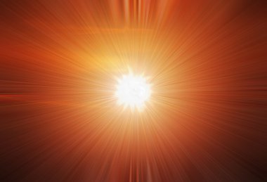 A star burst or lens flare over a black background. It also look clipart