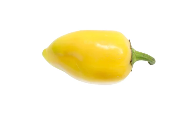Ein isolierter gelber Pfeffer auf weißem Hintergrund — Stockfoto