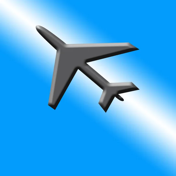 Flying airplane — Stock Photo, Image