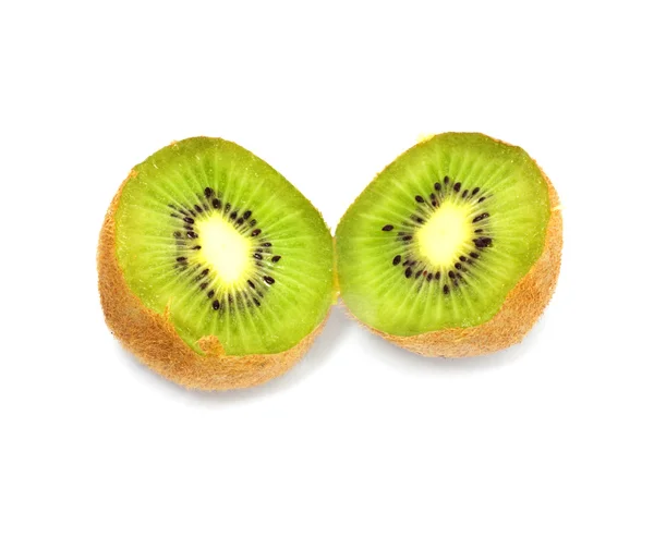 Verse stukken kiwi vruchten geïsoleerd op witte achtergrond — Stockfoto