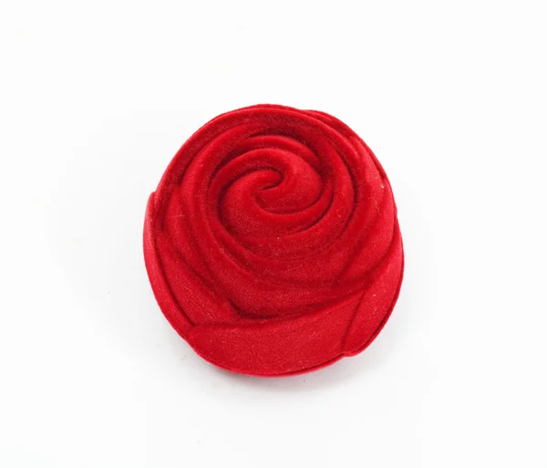 Caixa pequena vermelha na forma de rosas — Fotografia de Stock