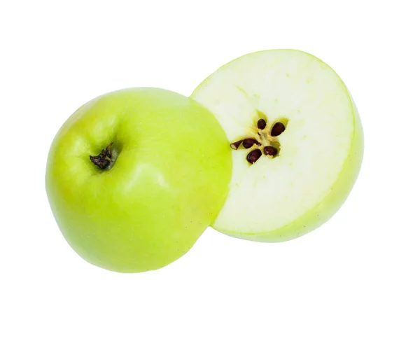 Manzana verde aislada en blanco —  Fotos de Stock