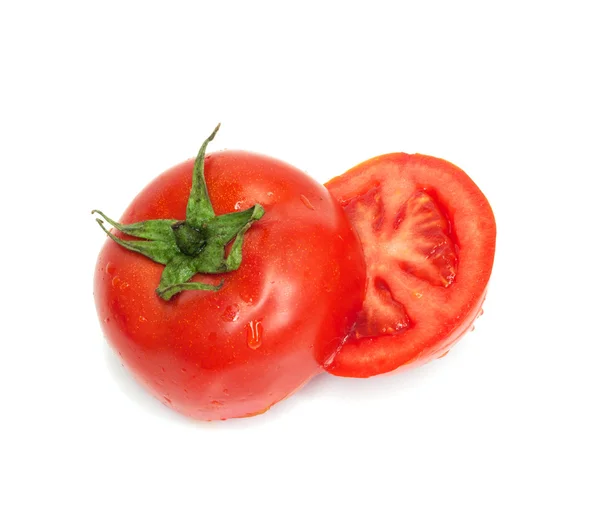 Färsk mogen tomat isolerad på vit bakgrund — Stockfoto