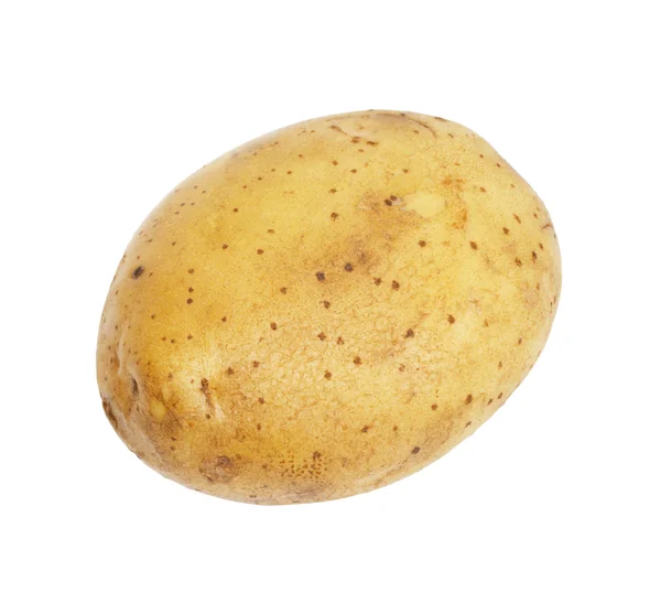 Jeden ziemniak na białym tle, obiekt na białym tle — Zdjęcie stockowe