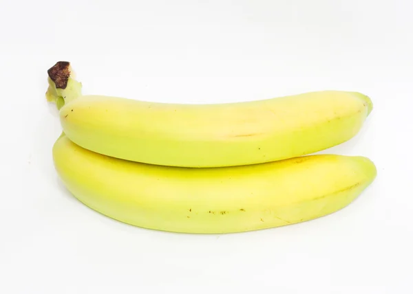 Δύο ώριμη μπανάνα σε άσπρο φόντο — Φωτογραφία Αρχείου