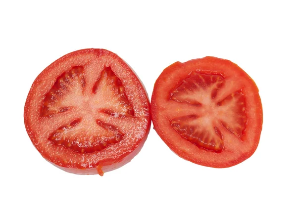 Свежие спелые помидоры на белом фоне — стоковое фото