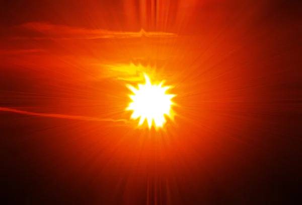 A star burst or lens flare over a black background. It also look — Stock Photo, Image