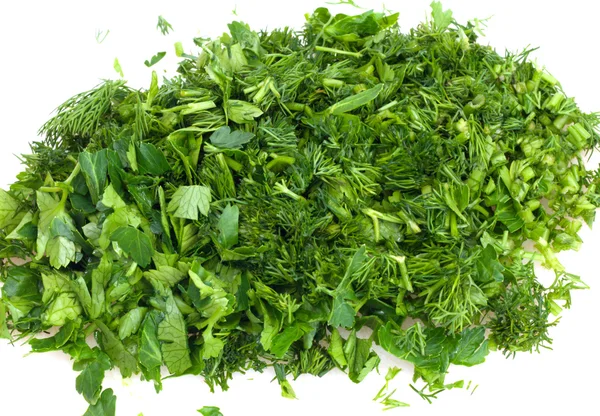 Cut dill and parsley — Stock Photo, Image