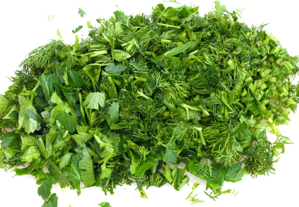 stock image Cut dill and parsley