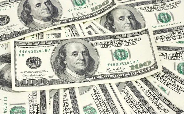 お金の背景アメリカの100ドル札 — ストック写真